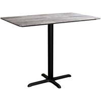 Lancaster Table & Seating Excalibur 27 1/2" x 47 3/16" Rectangular Counter Height Table with Textured Toscano Finish and Cross Base Plate