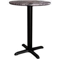 Lancaster Table & Seating Excalibur Round Table with Smooth Paladina Finish and Cross Base Plate