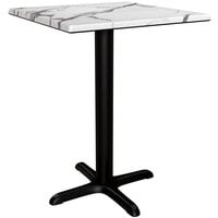 Lancaster Table & Seating Excalibur 23 5/8 inch x 23 5/8 inch Square Standard Height Table with Smooth Versilla Finish and Cross Base Plate