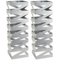 Front of the House BRI007BCI28 Zig Zag 22 1/2" Stainless Steel Square Riser   - 2/Set