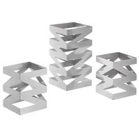 Front of the House BRI006BCI28 Zig Zag 3-Piece Stainless Steel Rectangular Riser Set