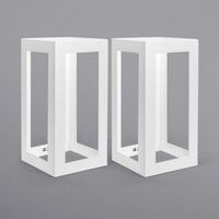 Front of the House BRI014WHI28 13" White Stainless Steel Square Riser - 2/Set