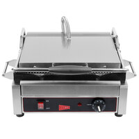 Cecilware SG1LG Single Plus Panini Sandwich Grill with Grooved Grill Surfaces - 14 1/8" x 11" Cooking Surface - 120V, 1800W
