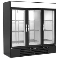 Beverage-Air MMRR72HC-1-C-BW-WINE MarketMax 75" Black Glass Door Dual Temperature Wine Refrigerator with White Interior