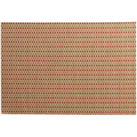RITZ® 64905 19" x 13" Tan / Orange / Rust Open Basketweave PVC Coated Placemat - 12/Pack