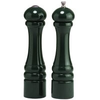 Chef Specialties 10800 Professional Series 10" Customizable Autumn Hues Forest Green Pepper Mill and Salt Shaker