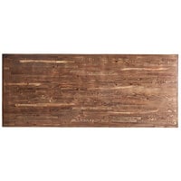 Lancaster Table & Seating 30" x 72" Rectangular Wood Butcher Block Table Top with Vintage Finish