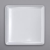 GET CS-600-W Midtown 6" White Glazed White Square Coupe Melamine Plate - 24/Case