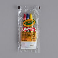 Crayola 520743 Classic 3-Count Assorted Washable Crayons in Cello Wrap Pack - 360/Case