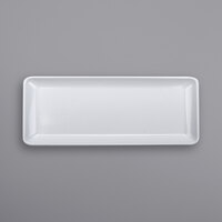 GET CS-1405-W Midtown 14" x 5 1/2" White Glazed White Rectangular Coupe Melamine Platter - 12/Case