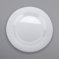 GET PT-12-MN-W Minski 12 1/2" White Glazed White Textured Rim Melamine Plate - 12/Case