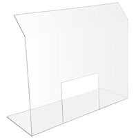 Bon Chef 90166 32" x 12" x 29" Clear Acrylic Portable Safety Shield with Point of Sale Window