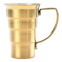 Barfly M37108GD 2 oz. Gold-Plated Stepped Jigger with Handle
