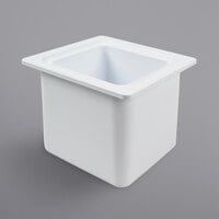 San Jamar CI7001WH Chill-It 1/6 Size White ABS Plastic Food Pan - 6" Deep