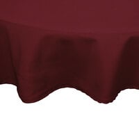 Intedge Round Burgundy Hemmed 65/35 Poly/Cotton Blend Cloth Table Cover
