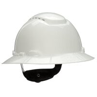 3M H-801V White 4-Point Ratchet Suspension Vented Full Brim Hard Hat