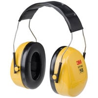3M H9A PELTOR™ Optime™ 98 Black / Yellow Over-the-Head Earmuffs