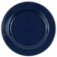 Crow Canyon Home K20NVY Stinson 10 1/4" Navy Speckle Wide Rim Enamelware Plate