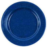 Crow Canyon Home K20MBU Stinson 10 1/4" Medium Blue Speckle Wide Rim Enamelware Plate