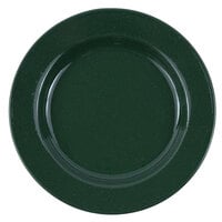 Crow Canyon Home K99GRN Stinson 8" Forest Green Speckle Wide Rim Enamelware Salad Plate