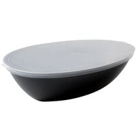 Fineline 453.L Platter Pleasers 12 1/2" x 7 3/4" Clear Polypropylene Flat Oval Bowl Lid   - 50/Case