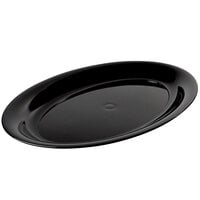 Fineline 485.BK Platter Pleasers 25" x 14 1/2" Black Polystyrene Oval Tray   - 20/Case