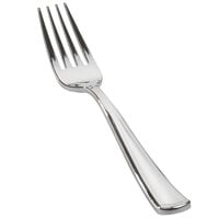Fineline 703 Silver Secrets 7 1/2" Heavy Weight Silver Plastic Fork - 600/Case
