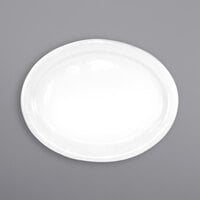 International Tableware BR-13 Brighton 11 1/2" x 9" Oval European White Narrow Rim Porcelain Platter - 12/Case