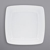 International Tableware DO-11S Dover 11" Square European White Wide Rim Porcelain Plate - 12/Case