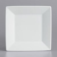 International Tableware SP-6 Slope 6" Square Bright White Wide Rim Porcelain Plate - 36/Case