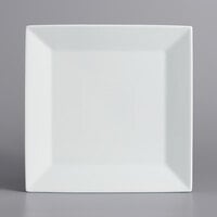 International Tableware SP-21 Slope 12" Square Bright White Wide Rim Porcelain Plate - 12/Case