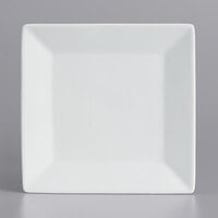 International Tableware SP-8 Slope 8" Square Bright White Wide Rim Porcelain Plate - 24/Case