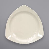 International Tableware TR-10-AW Valencia 10 1/2" Triangular Ivory (American White) Stoneware Plate - 12/Case