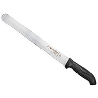 Dexter-Russell 36011 360 Series 12" Scalloped Slicing / Bread Knife with Black Handle