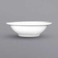 International Tableware BL-11 Bristol 6 oz. Bright White Rolled Edge Porcelain Fruit Bowl - 36/Case
