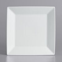 International Tableware SP-20 Slope 11 1/4" Square Bright White Wide Rim Porcelain Plate - 12/Case
