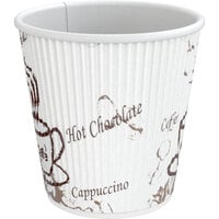 Choice 4 oz. Double Wall Bean Print Paper Hot Cup - 25/Pack