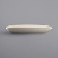 International Tableware RET-9-AW Roma 9 1/4" x 4 1/4" x 1 3/8" Rectangular Ivory (American White) Stoneware Relish Dish - 36/Case