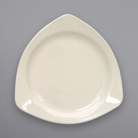 International Tableware TR-7-AW Valencia 7 1/4" Triangular Ivory (American White) Stoneware Plate - 36/Case