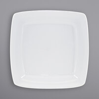 International Tableware DO-9S Dover 9" Square European White Wide Rim Porcelain Plate - 12/Case
