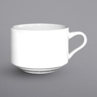 International Tableware BL-23 Bristol 8 oz. Bright White Porcelain Stackable Cup - 36/Case