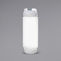 FIFO Innovations 12 oz. Clear Double Wide-Mouth Squeeze Bottle with Thin Dispensing Valve