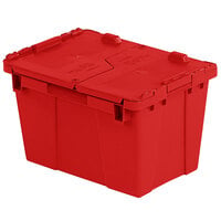 Orbis FP06 15" x 11" x 9" Stack-N-Nest Flipak Red Tote Box with Hinged Lockable Lid