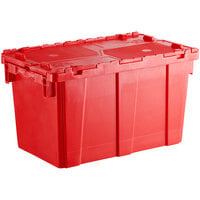 Orbis FP151 22" x 13" x 13" Stack-N-Nest Flipak Red Tote Box with Hinged Lockable Lid