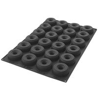 Silikomart SQ059 24-Compartment Donuts Silicone Baking Mold - 3 5/16 inch x 3 5/16 inch x 1 1/8 inch Cavities