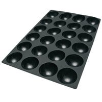 Silikomart SQ064 24 Compartment Half Spheres Silicone Baking Mold - 2 11/16" x 2 11/16" x 1 5/8" Cavities