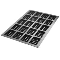 Silikomart SQ052 20 Compartment Waffle Square Silicone Baking Mold - 3 11/16" x 2 11/16" x 7/8" Cavities