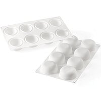 Silikomart STONE 85 8 Compartment Silicone Baking Mold with Border - 2 1/2" x 2 1/2" x 1 1/8" Cavities