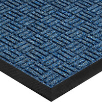Lavex Water Absorbent Navy Blue Parquet Indoor Entrance Mat - 3/8" Thick