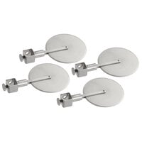 Ateco 13946 3 15/16" Stainless Steel Plain Pastry Cutter Wheel with Locking Hardware - 4/Set